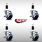 Service Caster 3'' SS Solid Poly Swivel 1-3/8'' Expanding Stem Caster Set with Brake, 4PK SCC-SSEX20S314-SPUS-TLB-138-4 - alternate 4